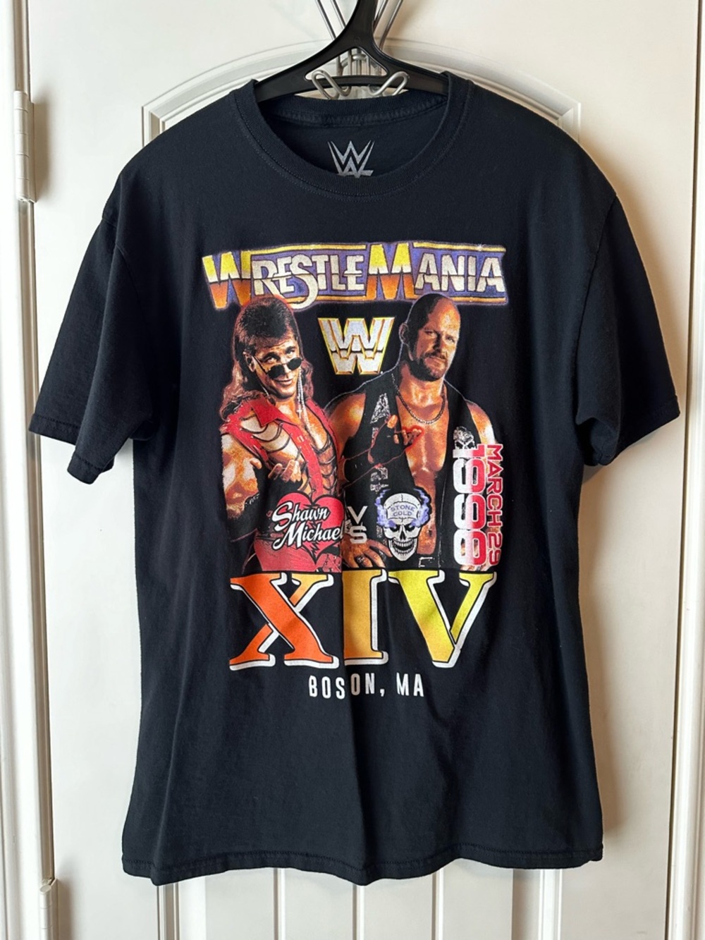 Retro Official WWE WrestleMania XIV Shawn Michaels vs Stone Cold T-Shirt size M